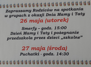 Zaproszenie dla Rodziców